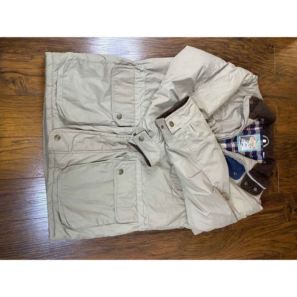 Canyon Guide Outfitters Mens Tan Flannel‎ Lined Field Jacket Barn Coat Size L